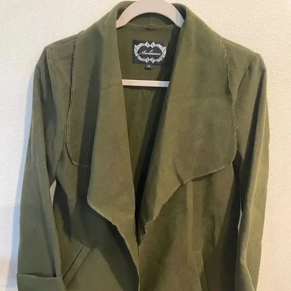 🍋Ambience Olive green open long cardigan size Medium - Picture 3 of 6